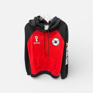 Red and Black Hoodie with Emblem